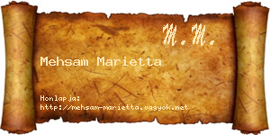Mehsam Marietta névjegykártya